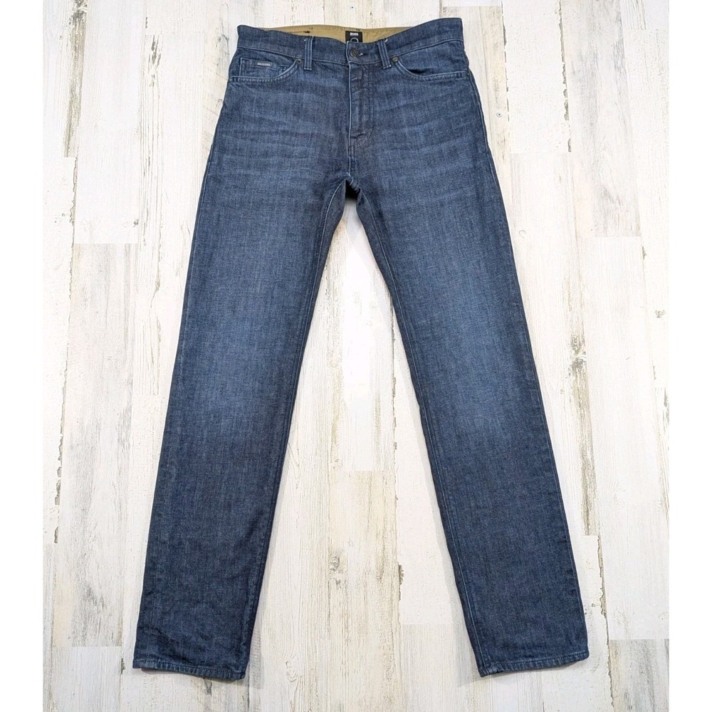 Hugo Boss Mens Maine3 Slim Straight Candiani Stretch Denim Jeans Blue 30x31